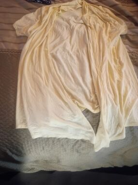 Pastels Light Yellow Open-Front Women’s Tunic